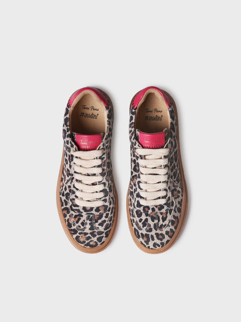 Zapatillas mujer - Zapatilla deportiva en piel en animal print para mujer | AUREA  - Toni Pons  