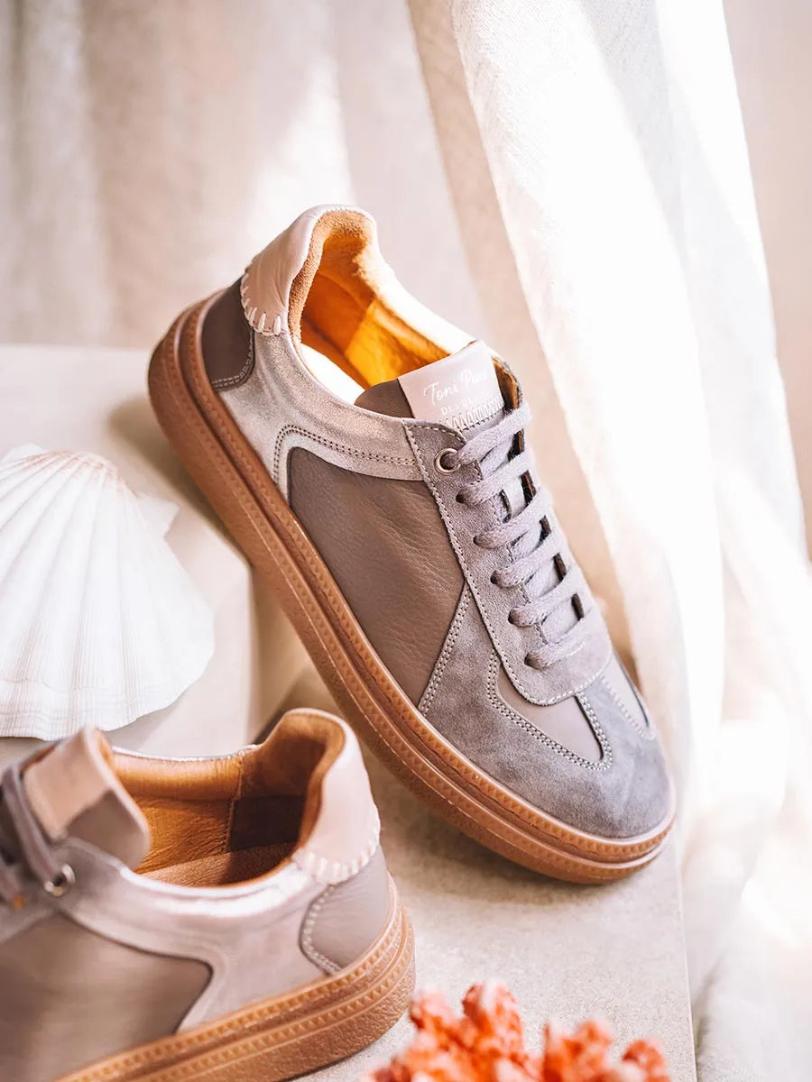 Zapatillas deportivas de piel para mujer con animal print | AUREA