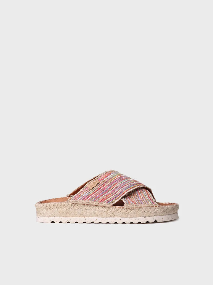 alpargatas mujer - Sandalia plana con tiras cruzadas en acabado brillante | BALI-CL  - Toni Pons  