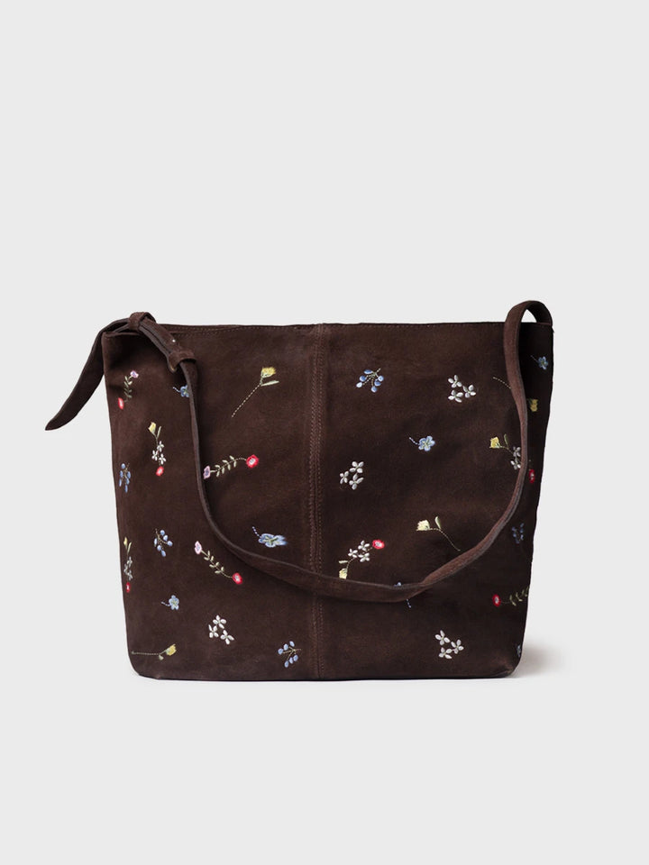 Complementos - Bolso en serraje con bordado floral colección Costa Brava | BASCARA  - Toni Pons  