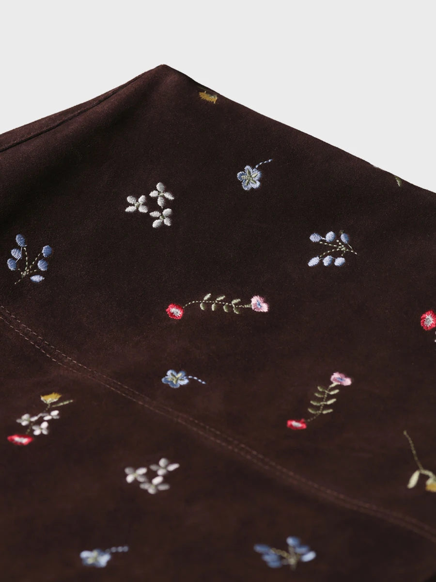 Complementos - Bolso en serraje con bordado floral colección Costa Brava | BASCARA  - Toni Pons  
