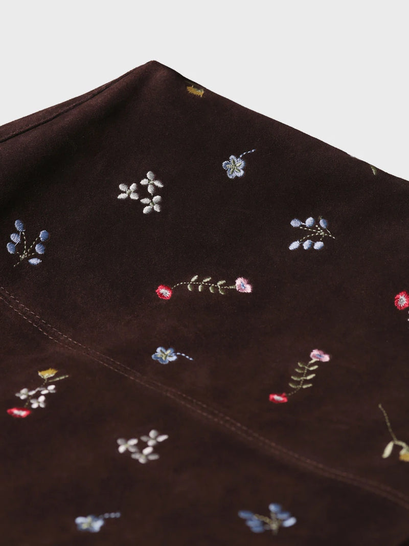 Complementos - Bolso en serraje con bordado floral colección Costa Brava | BASCARA  - Toni Pons  