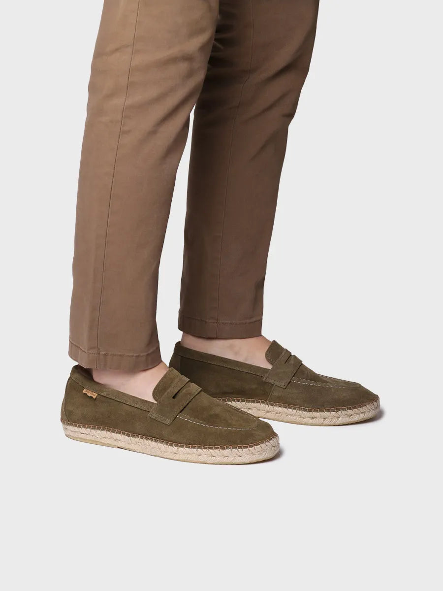 Espadrillas da uomo chiuse in pelle scamosciata 