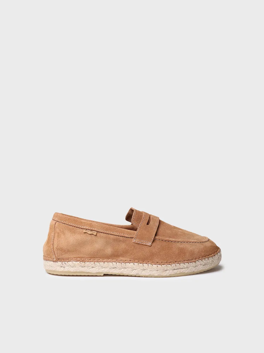 Espadrille fermée pour homme en croûte de cuir 