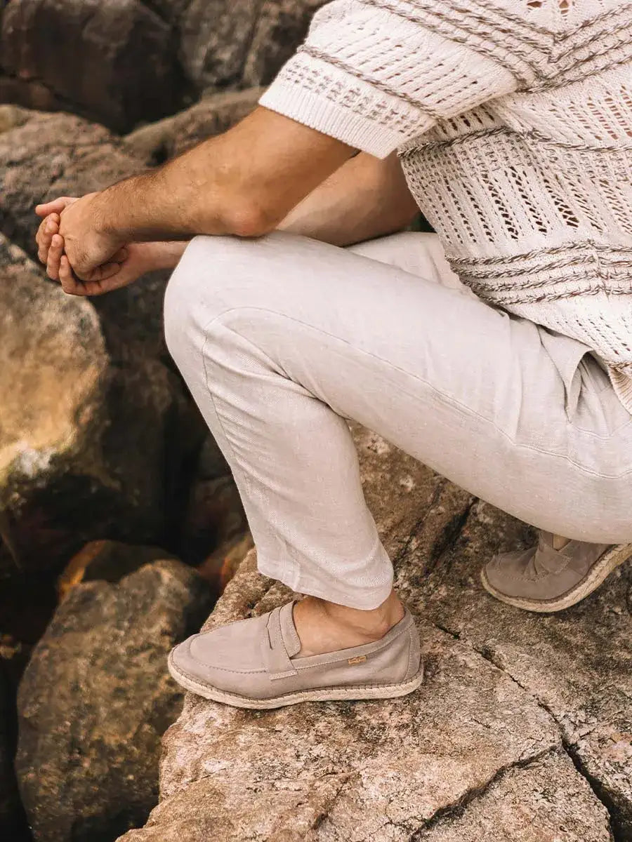 Espadrille fermée pour homme et croûte de cuir 