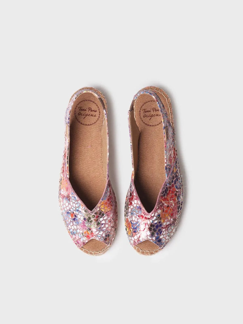 alpargatas mujer - Alpargata peep toe de mujer con cuña en piel | BERNIA-PM  - Toni Pons  
