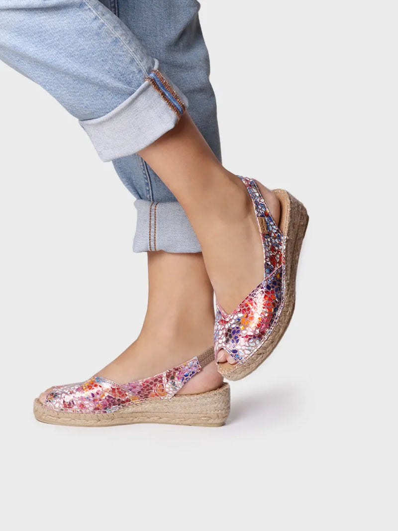 alpargatas mujer - Alpargata peep toe de mujer con cuña en piel | BERNIA-PM  - Toni Pons  