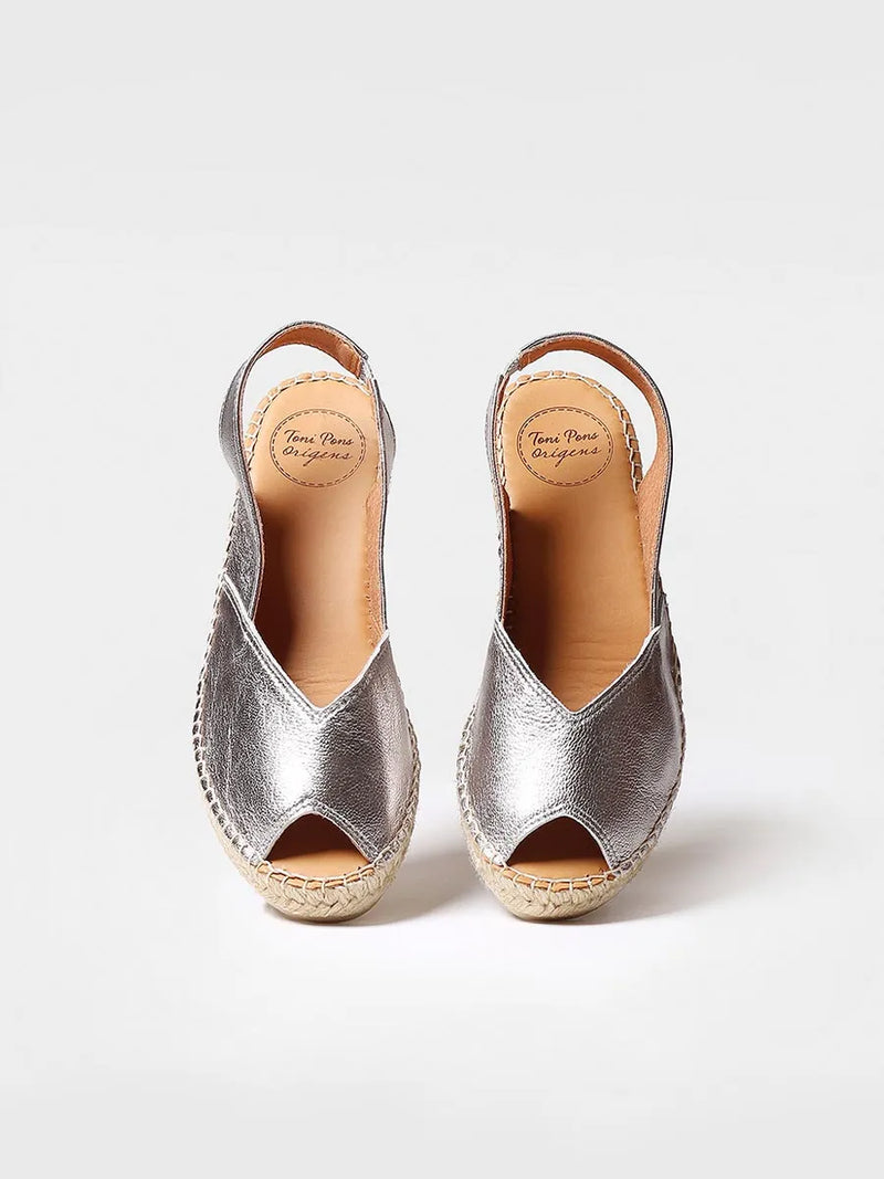  - Alpargata peep toe de mujer con cuña en piel | BERNIA-P  - Toni Pons  