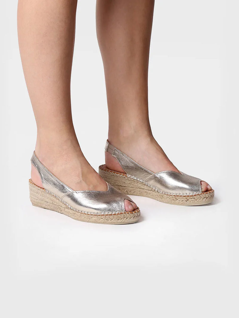  - Alpargata peep toe de mujer con cuña en piel | BERNIA-P  - Toni Pons  
