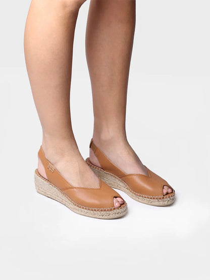 Women's wedge espadrilles in leather