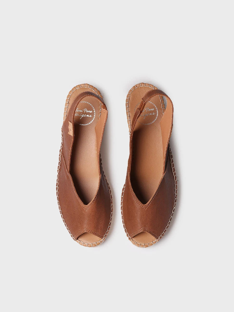  - Alpargata peep toe de mujer con cuña en piel | BERNIA-P  - Toni Pons  