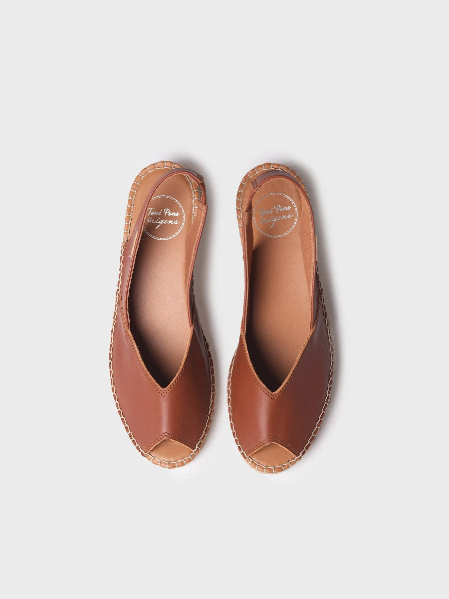  - Alpargata peep toe de mujer con cuña en piel | BERNIA-P  - Toni Pons  