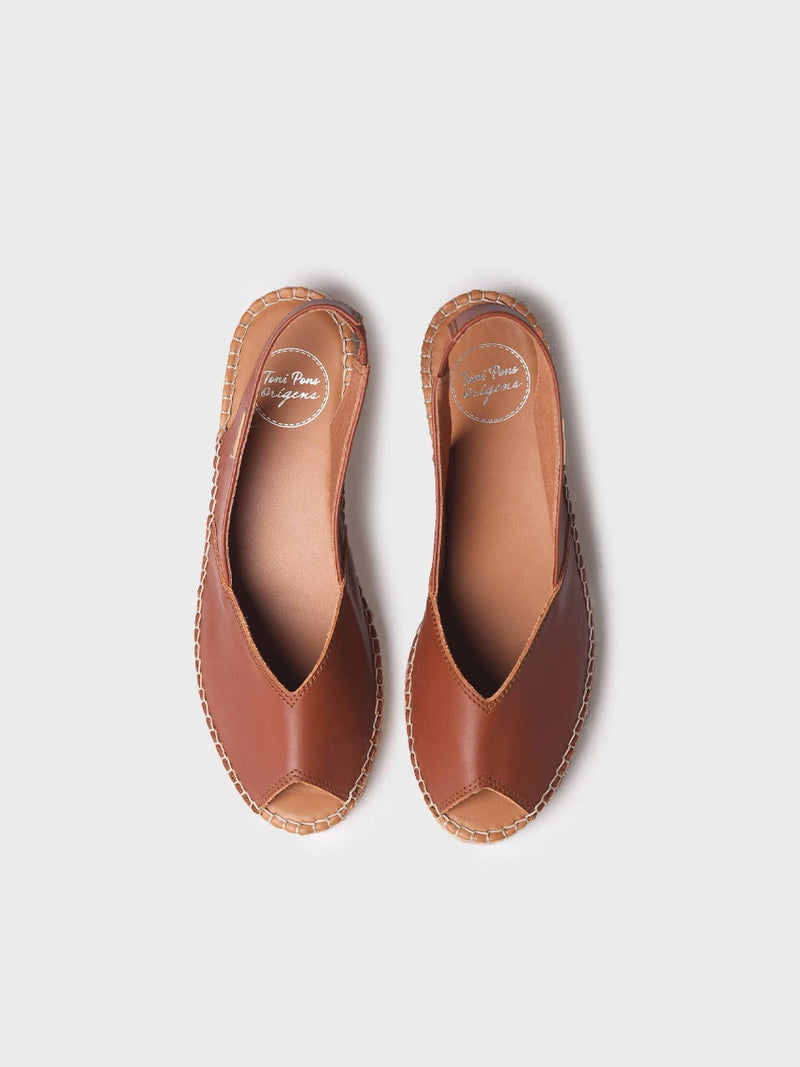  - Alpargata peep toe de mujer con cuña en piel | BERNIA-P  - Toni Pons  