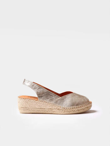 alpargatas mujer - Alpargata peep toe de mujer con cuña en piel | BERNIA-P  - Toni Pons  