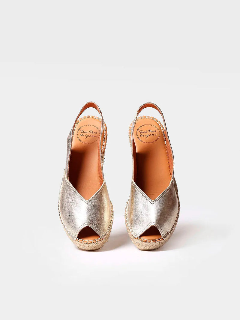 alpargatas mujer - Alpargata peep toe de mujer con cuña en piel | BERNIA-P  - Toni Pons  