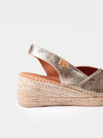 Women's wedge espadrilles in leather