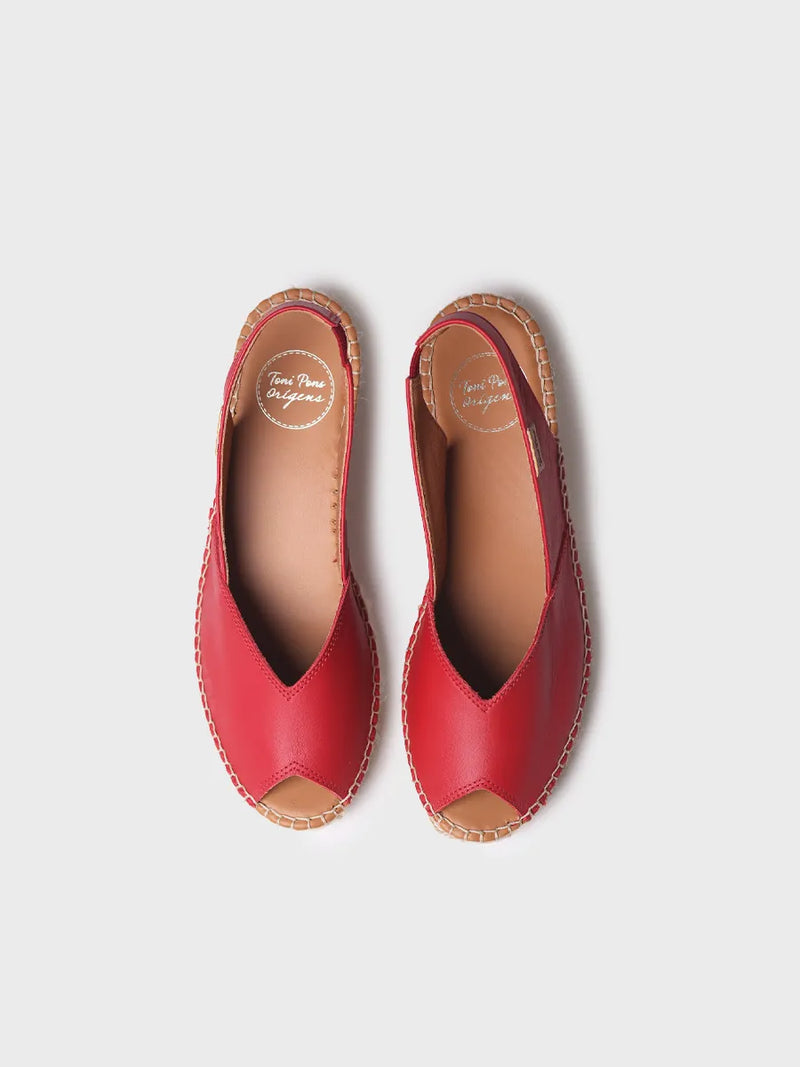 alpargatas mujer - Alpargata peep toe de mujer con cuña en piel | BERNIA-P  - Toni Pons  
