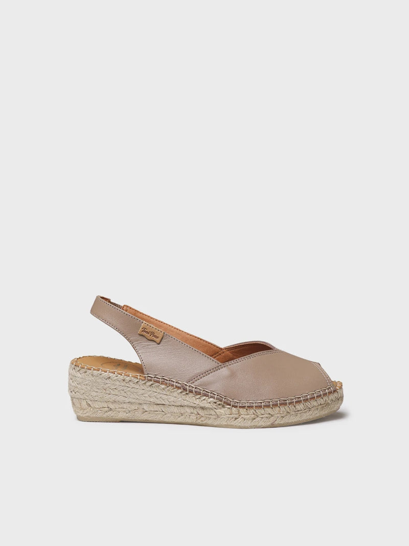  - Alpargata peep toe de mujer con cuña en piel | BERNIA-P  - Toni Pons  