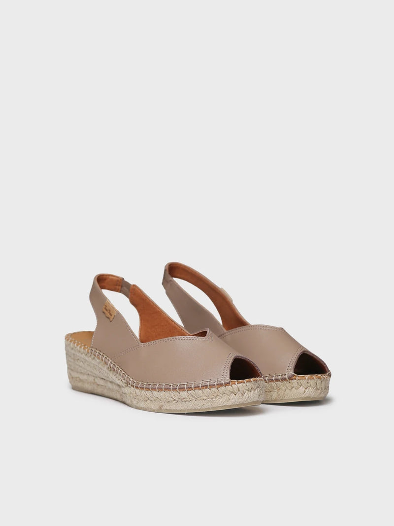  - Alpargata peep toe de mujer con cuña en piel | BERNIA-P  - Toni Pons  