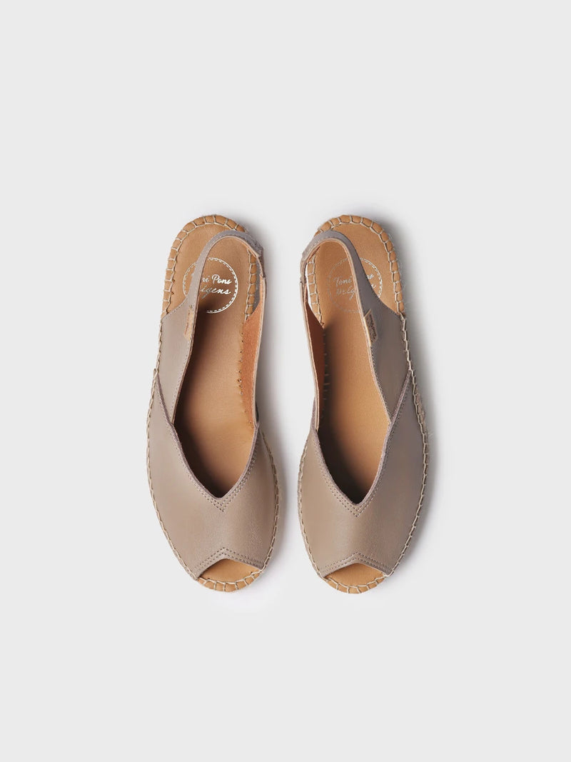  - Alpargata peep toe de mujer con cuña en piel | BERNIA-P  - Toni Pons  