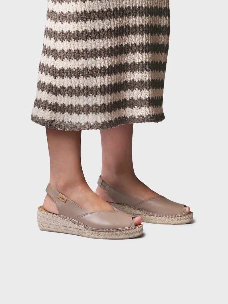  - Alpargata peep toe de mujer con cuña en piel | BERNIA-P  - Toni Pons  