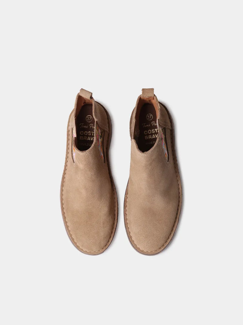 Botines mujer - Botín en serraje con bordados florales para mujer | BISBAL  - Toni Pons  