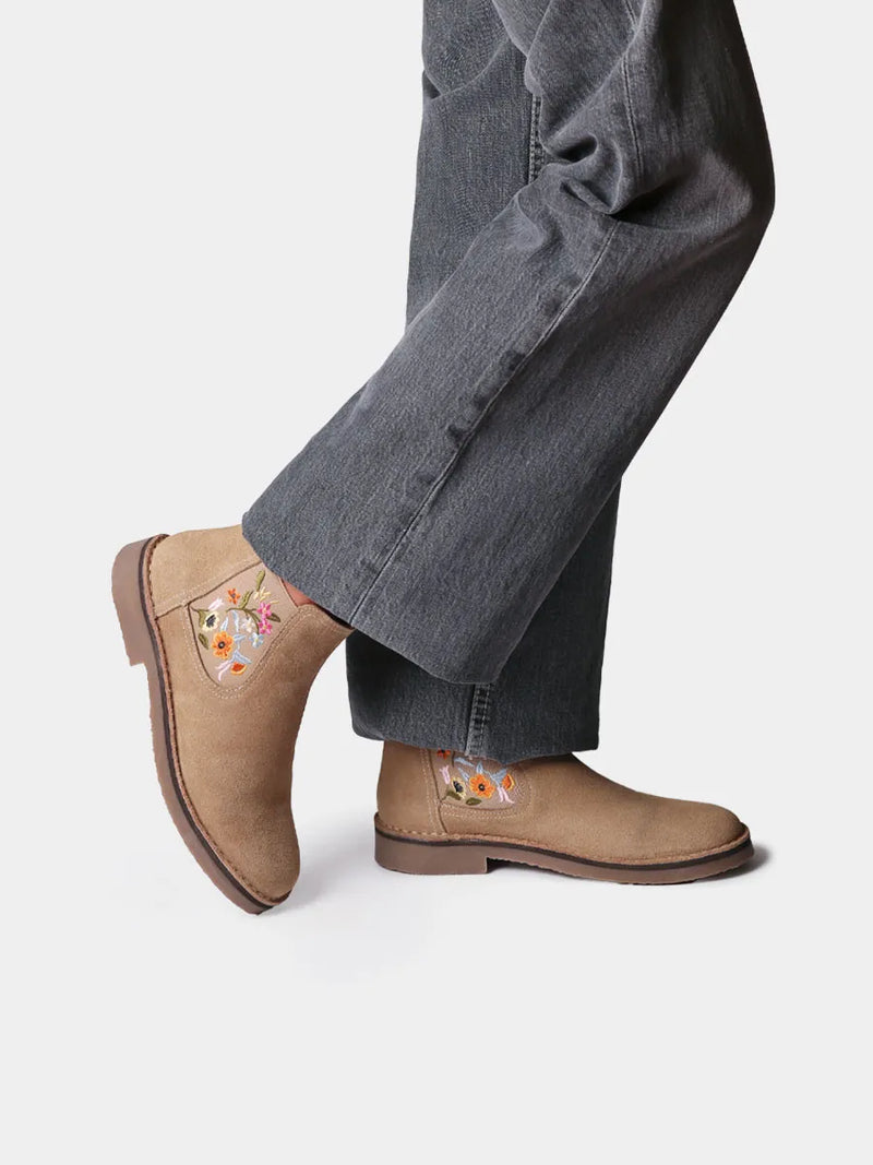 Botines mujer - Botín en serraje con bordados florales para mujer | BISBAL  - Toni Pons  