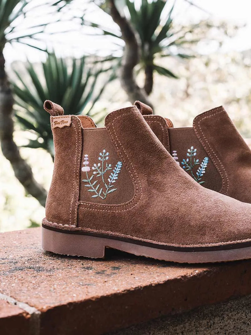 Botines mujer - Botín en serraje con bordados florales para mujer | BISBAL  - Toni Pons  