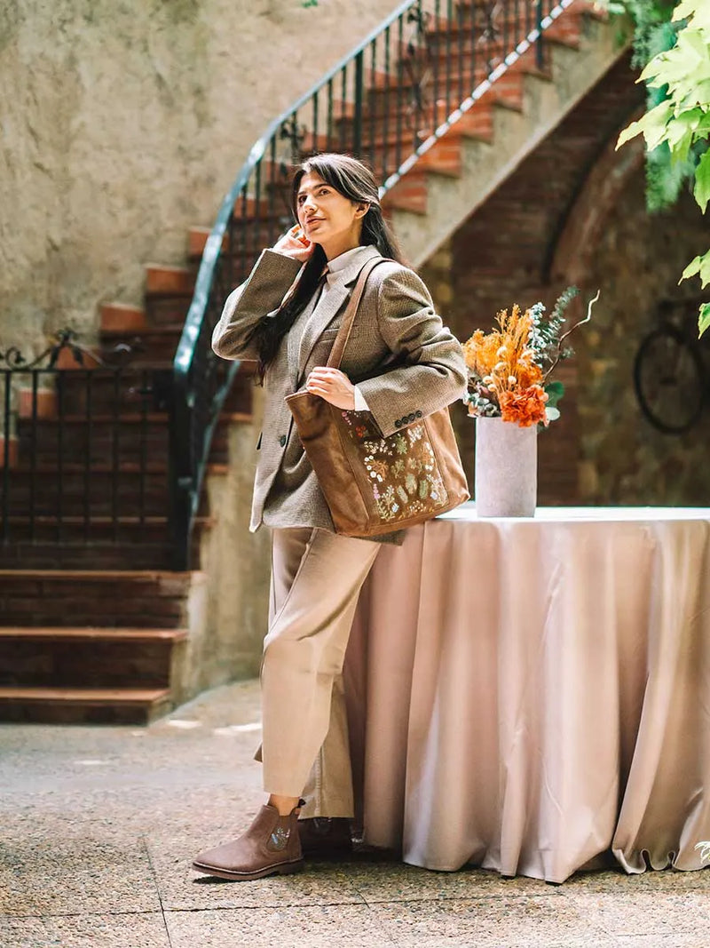 Botines mujer - Botín en serraje con bordados florales para mujer | BISBAL  - Toni Pons  