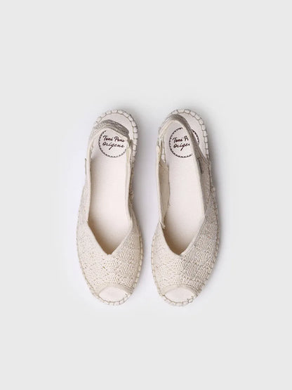 Jute wedge espadrilles peep toe style