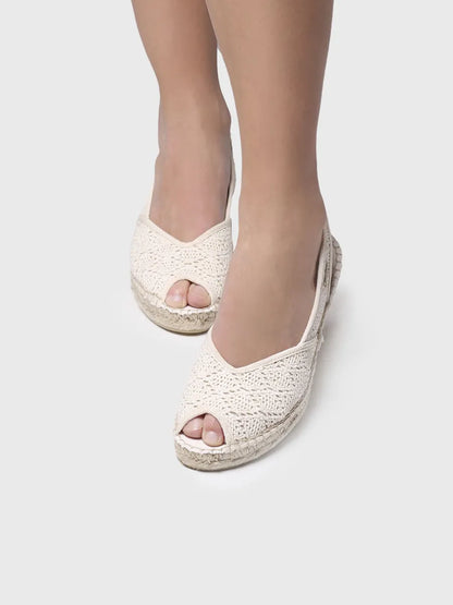 Jute wedge espadrilles peep toe style