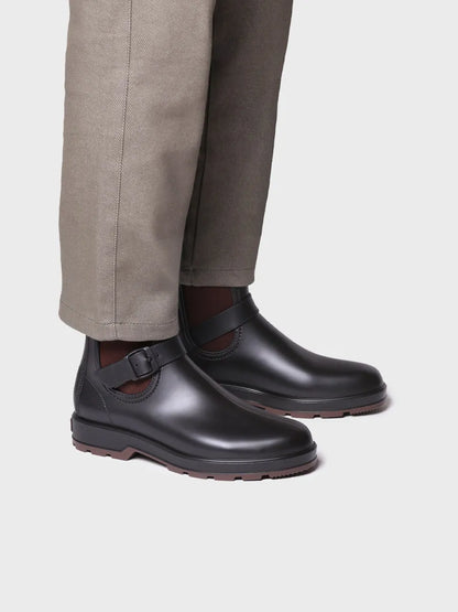 Bottes de pluie pour homme en marron 