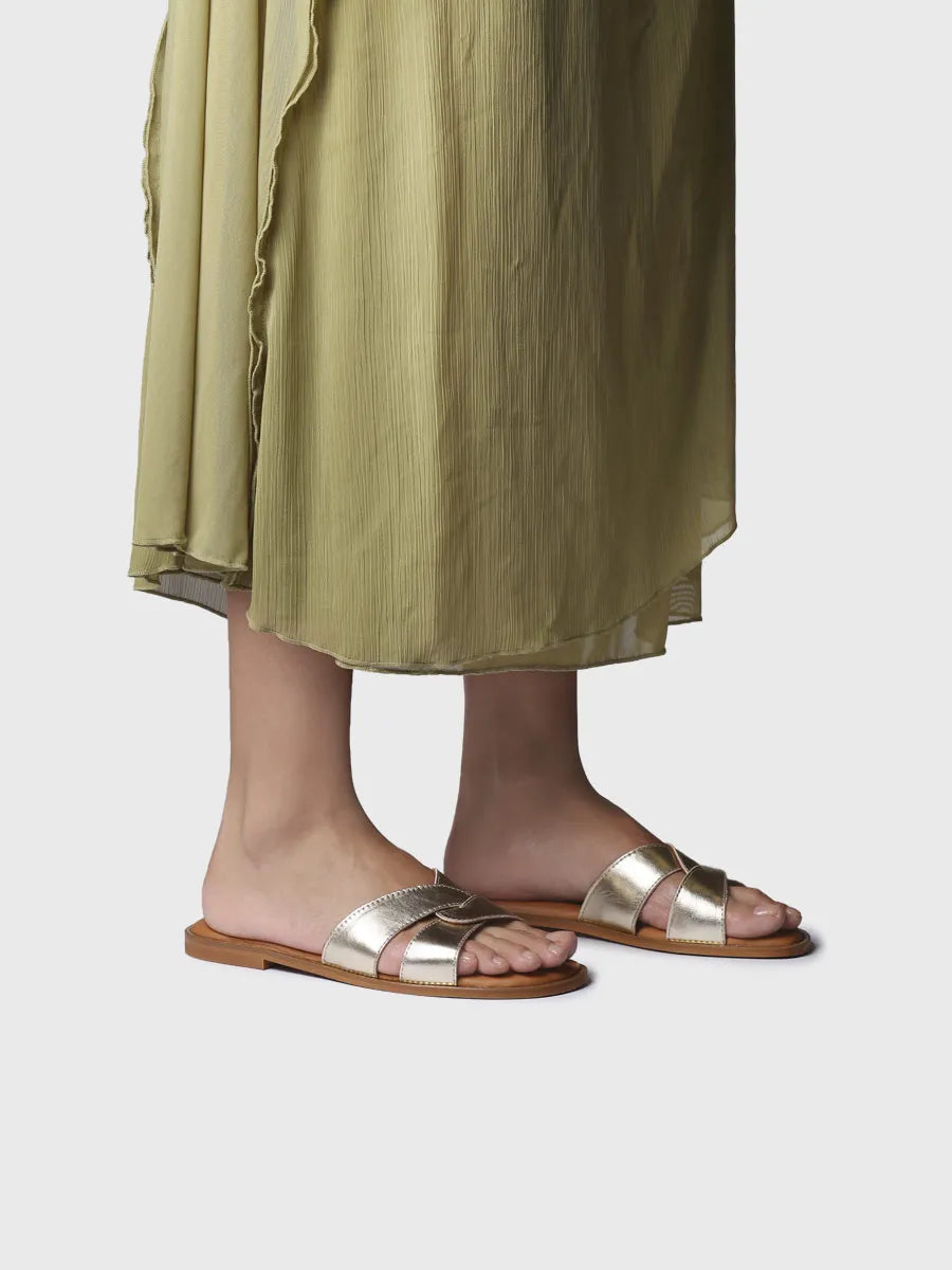  - Sandalias planas de mujer en piel metalizada | BRESCIA  - Toni Pons  