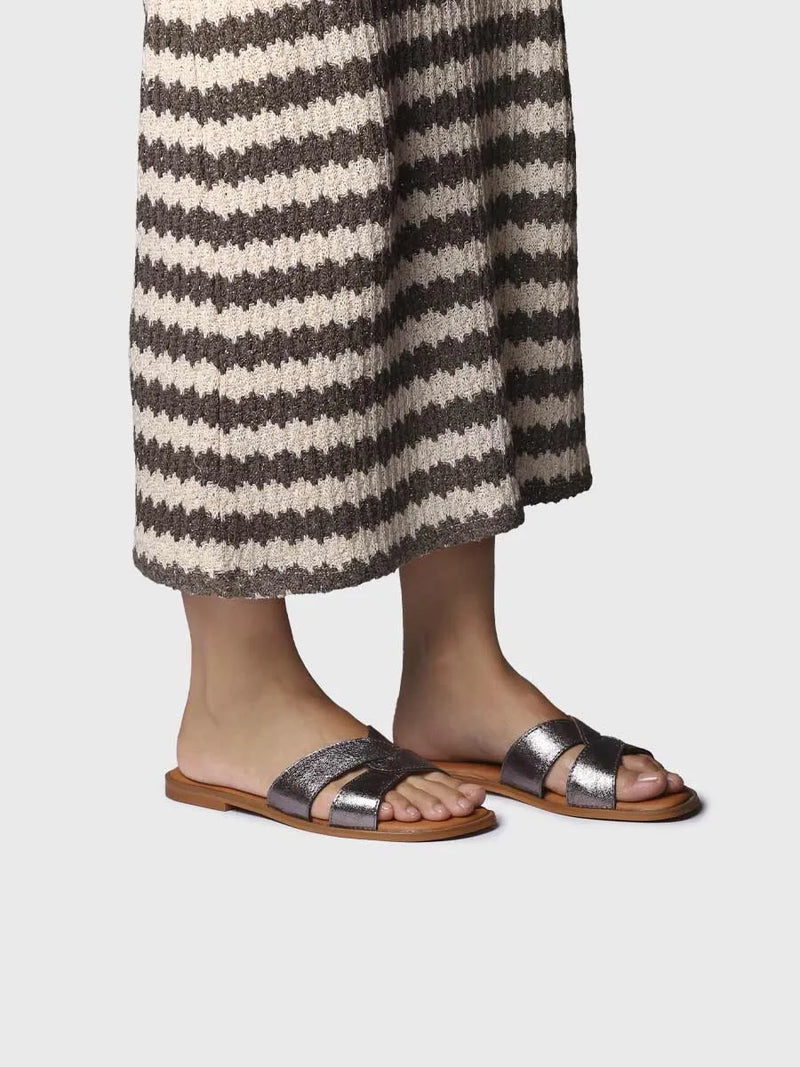  - Sandalias planas de mujer en piel metalizada | BRESCIA  - Toni Pons  