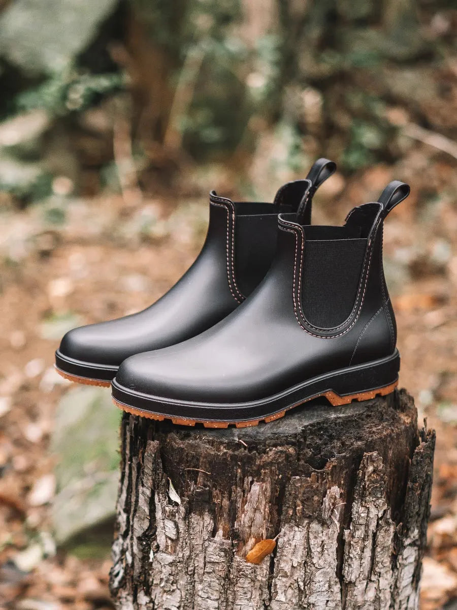 Bottines de pluie pour homme et caoutchouc avec finition mate 