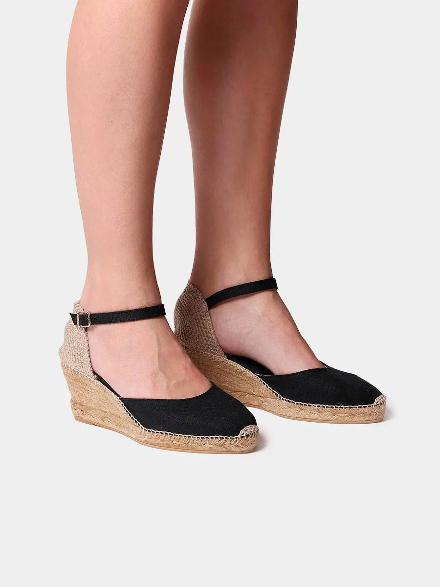 Jute wedge espadrilles with buckle