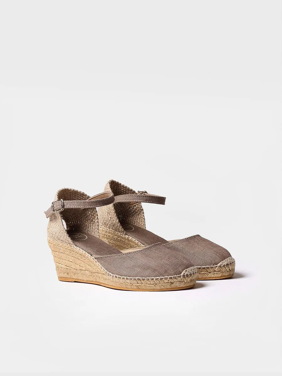 Jute wedge espadrilles with buckle