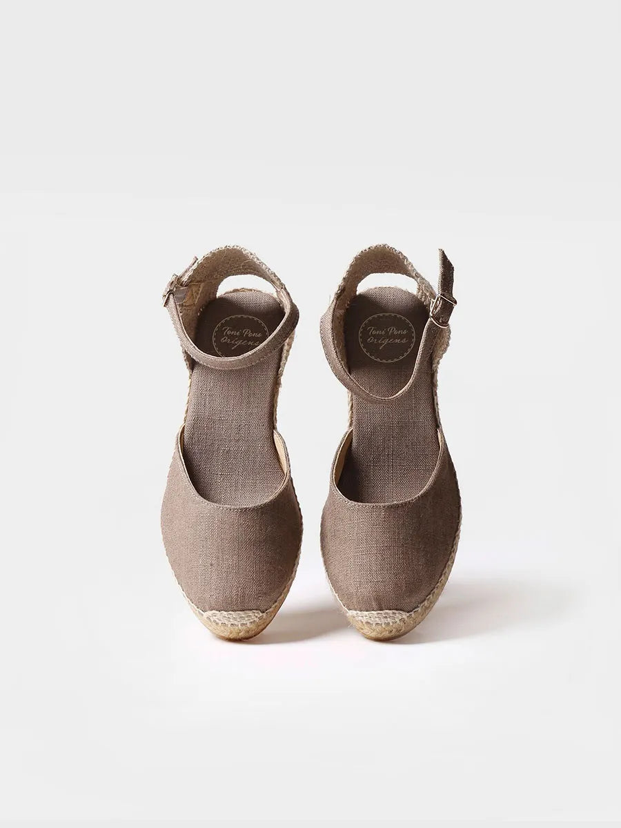 Jute wedge espadrilles with buckle