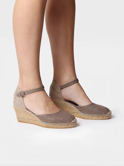 Jute wedge espadrilles with buckle