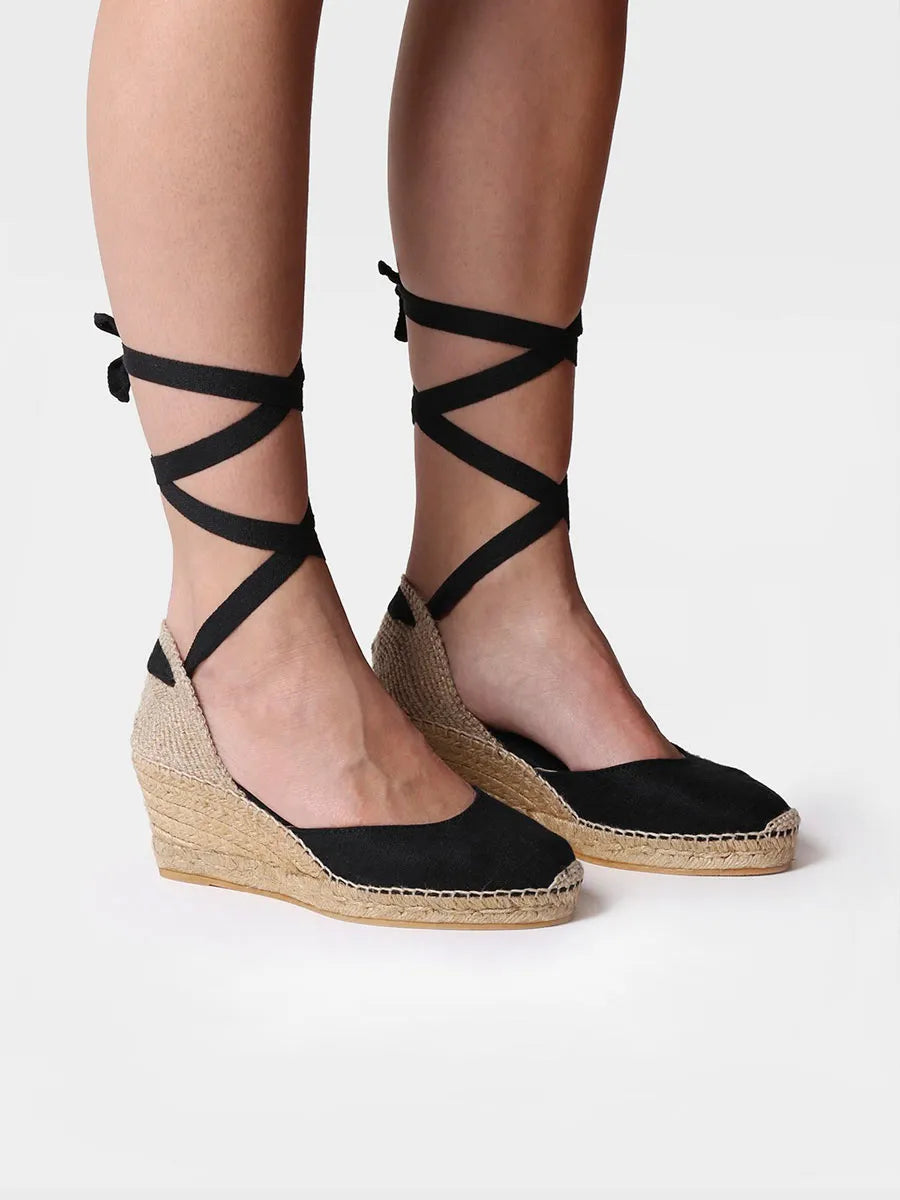 Valencian wedge espadrilles with veins