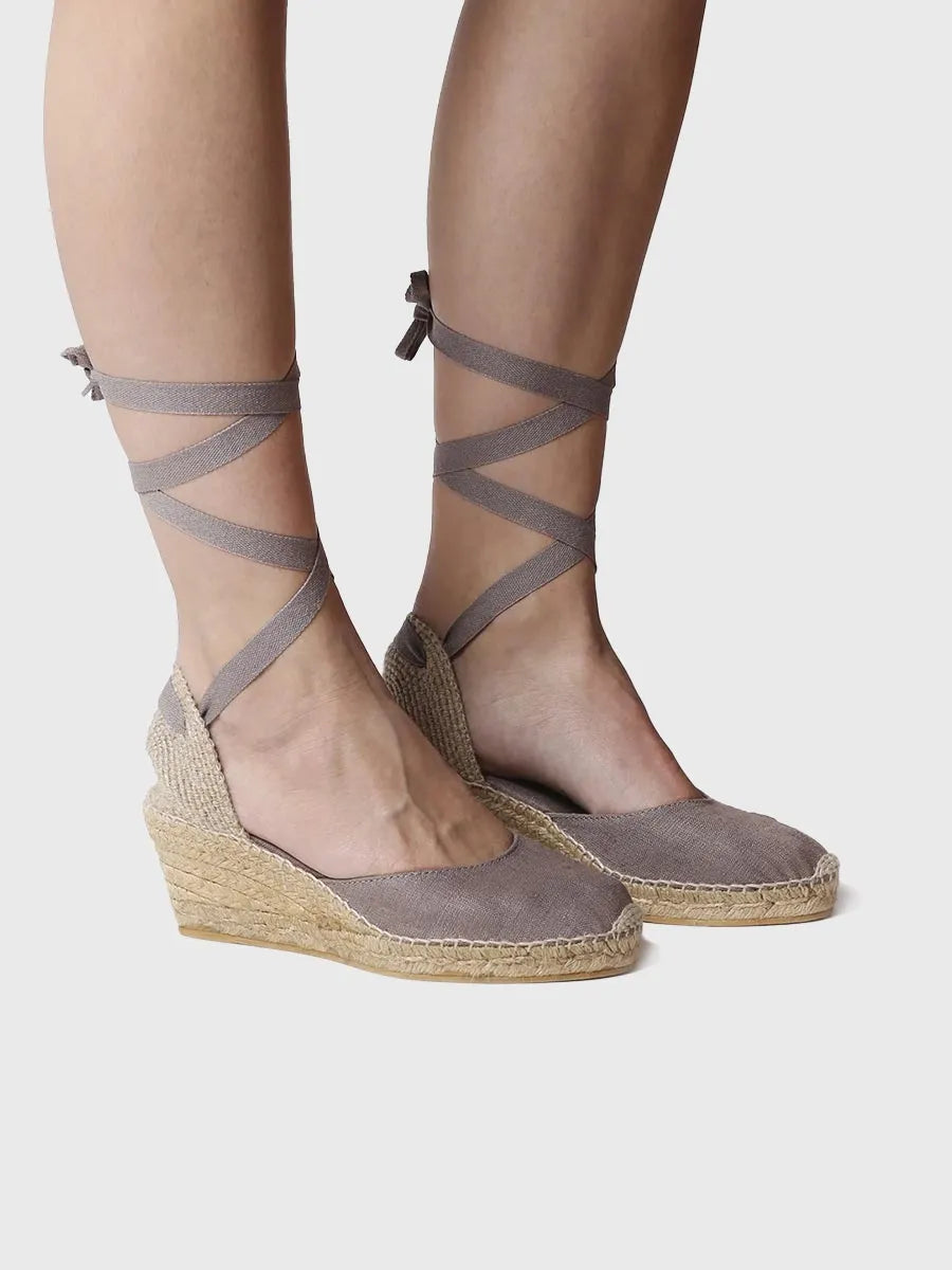 Espadrillas con zeppa e fasce 