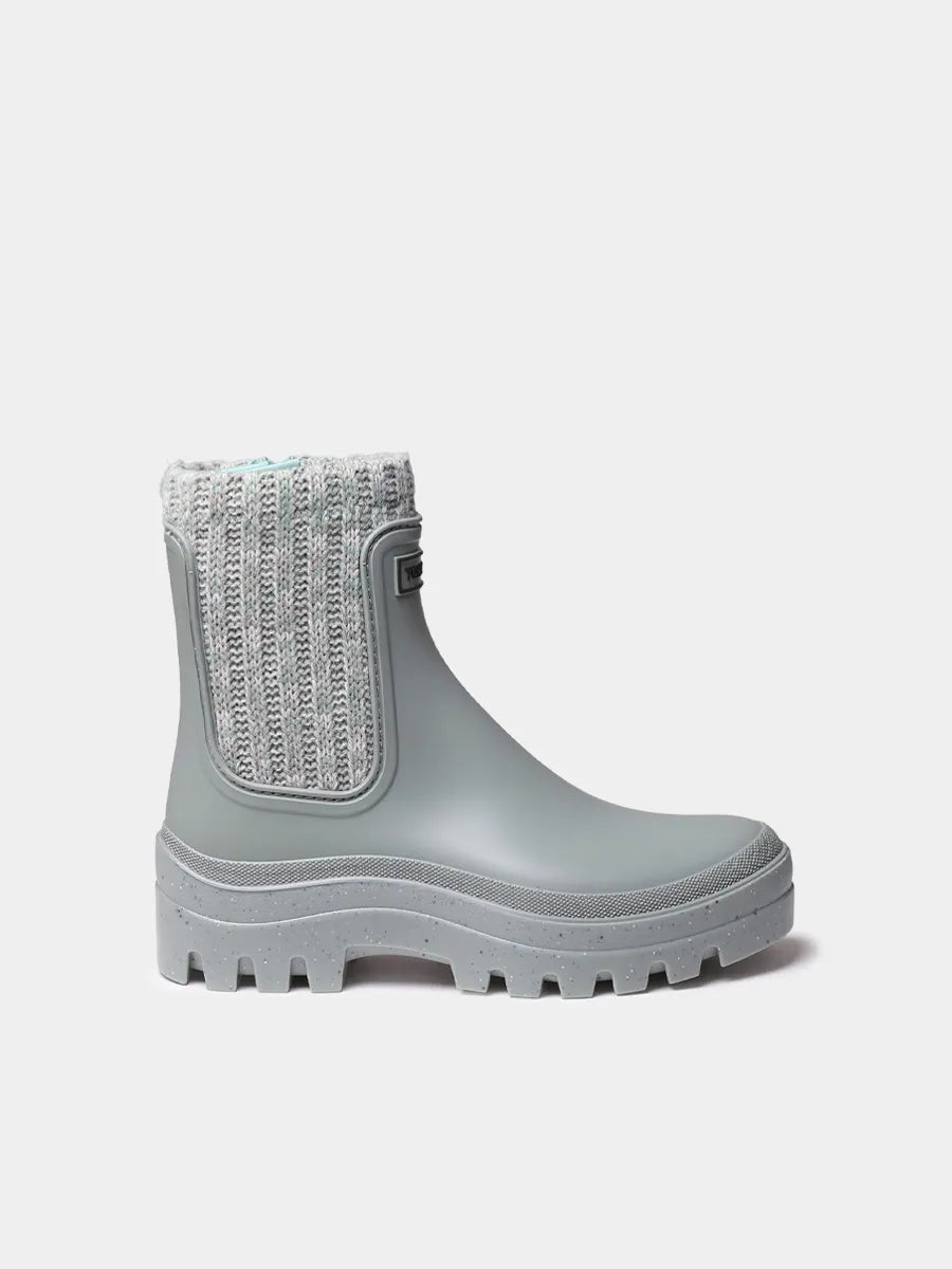 Women's rain boots with shiny elastic bands