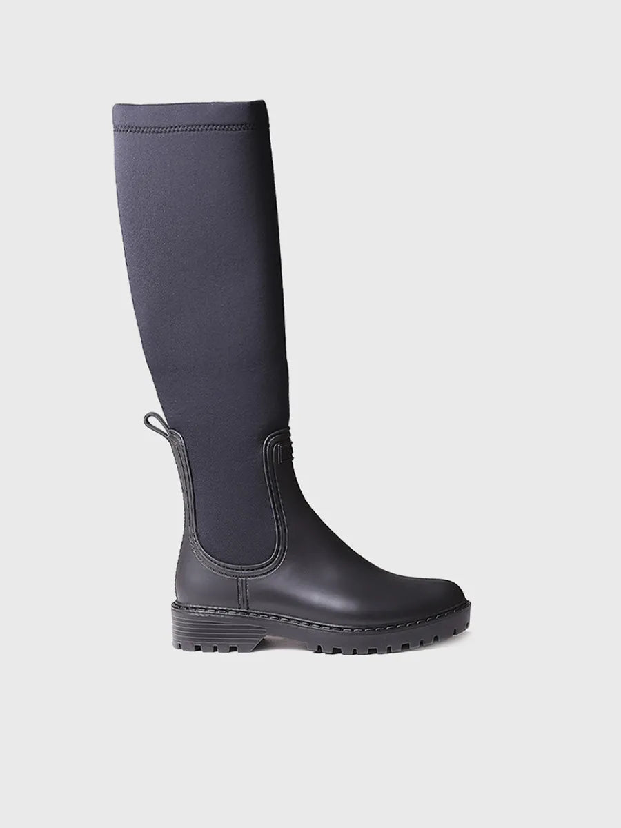 Rain boot for women in rubber and lycra