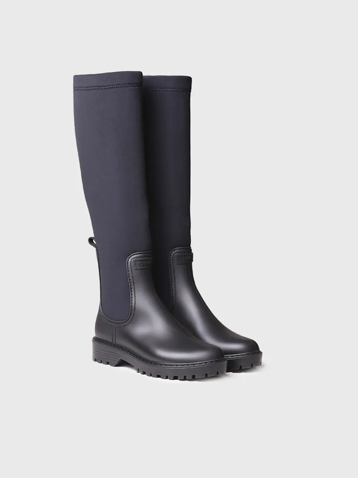 botas mujer - Bota alta de agua para mujer en goma y licra | CARDIFF  - Toni Pons  