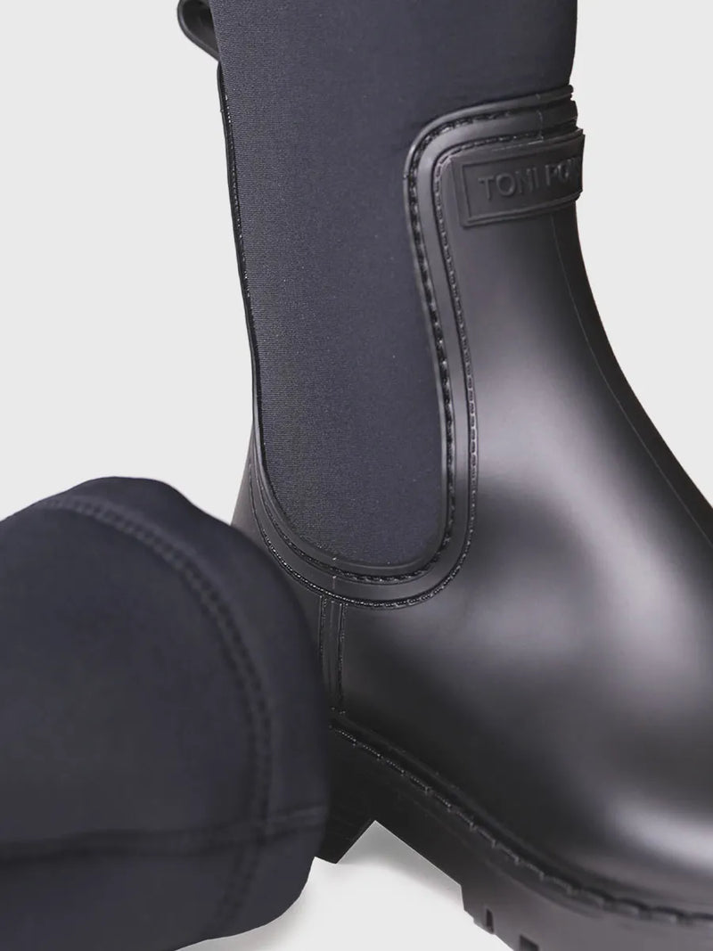 botas mujer - Bota alta de agua para mujer en goma y licra | CARDIFF  - Toni Pons  