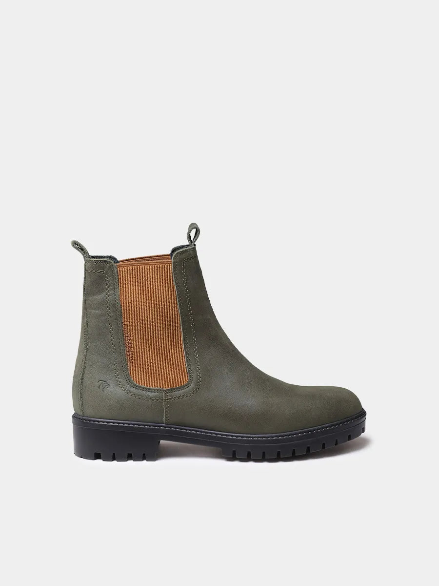 Leather lace-up ankle boot for men
