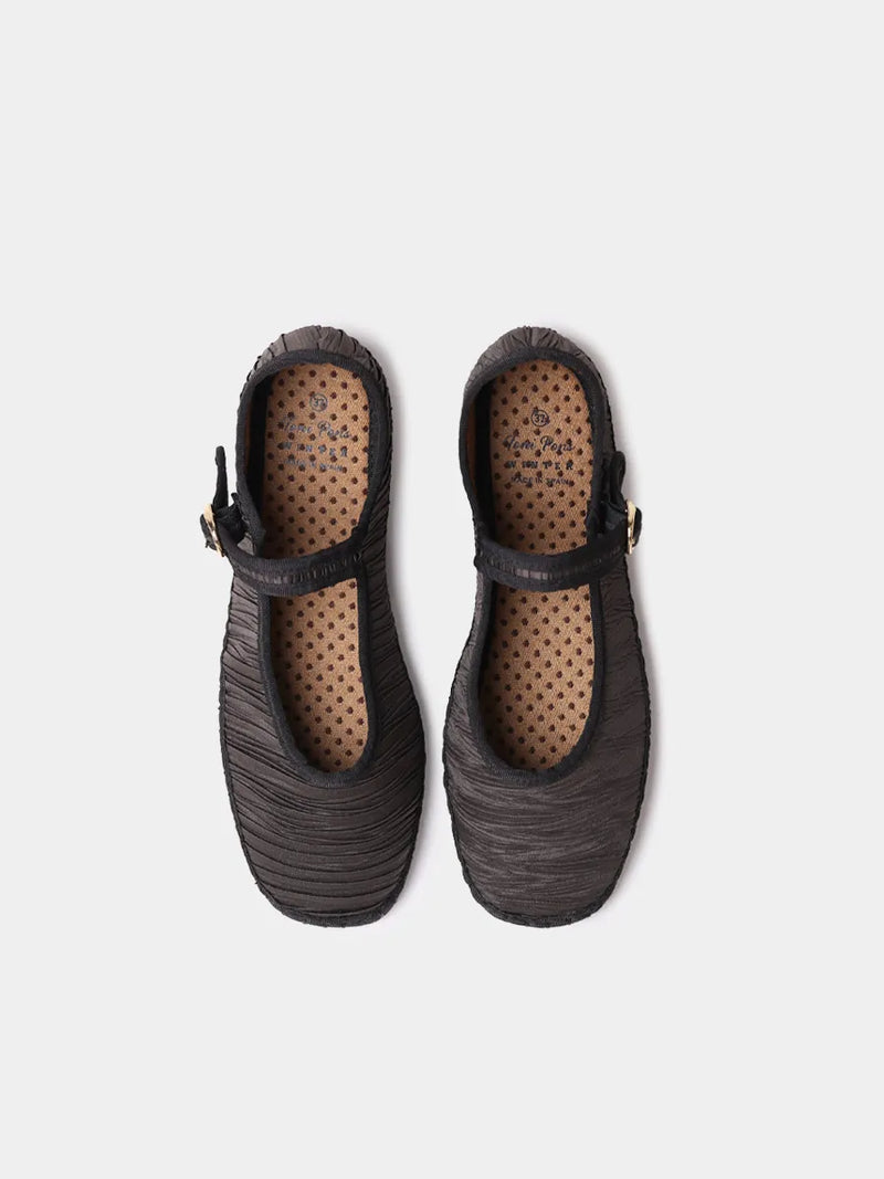 Zapatos mujer - Merceditas para mujer en material plisado con suela plana | CAROLINA  - Toni Pons  