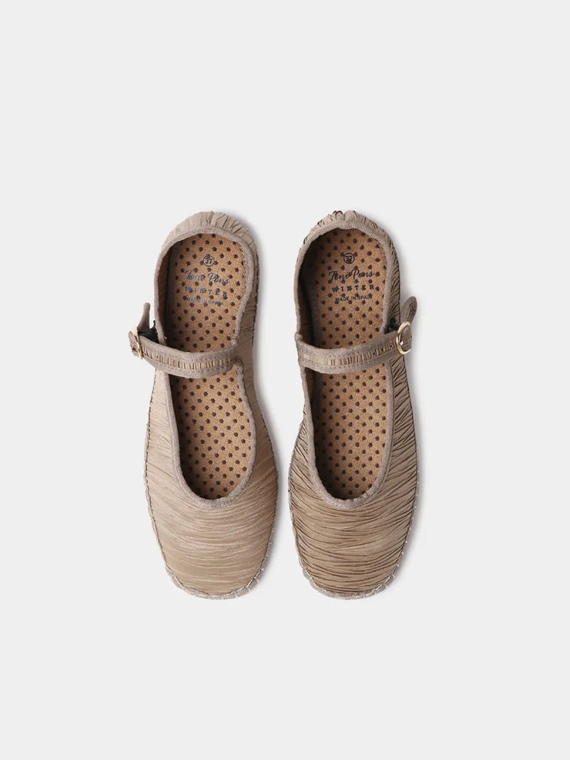Zapatos mujer - Merceditas para mujer en material plisado con suela plana | CAROLINA  - Toni Pons  