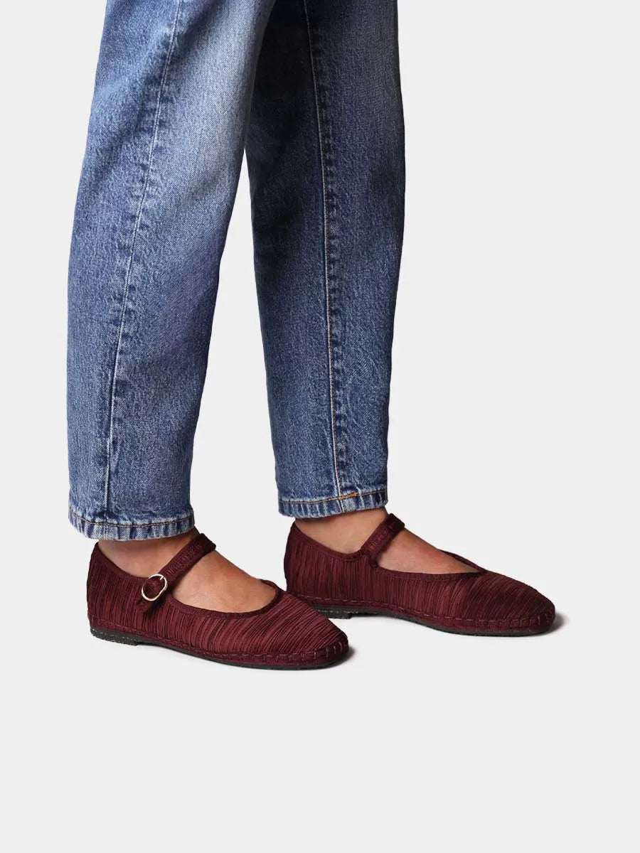 Zapatos mujer - Merceditas para mujer en material plisado con suela plana | CAROLINA  - Toni Pons  