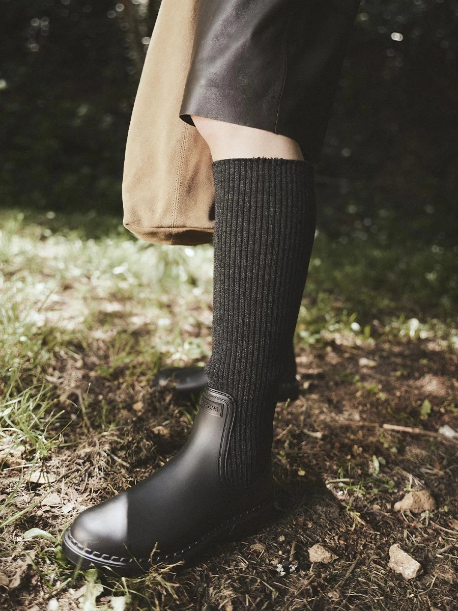 Bota alta en goma y punto para mujer | CARPI